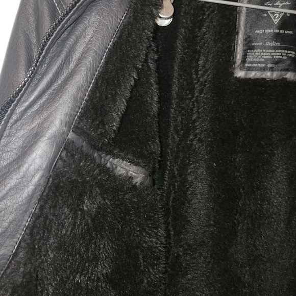 Guess faux leather jacket with removable hood. - Picture 3 of 11